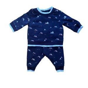 Janie and Jack Navy Sailboat Sweatshirt Set